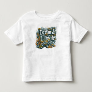 Oceans Day - Ocean and Climate Text with Coral Toddler T-Shirt