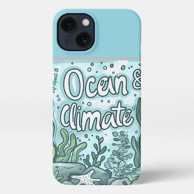 Oceans Day - Ocean & Climate Concept with Marine  iPhone Case (Back)