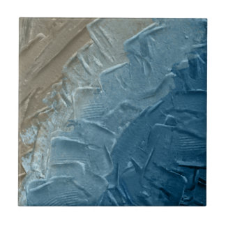 Ocean's Edge: A Digital Painting of Tranquillity Ceramic Tile
