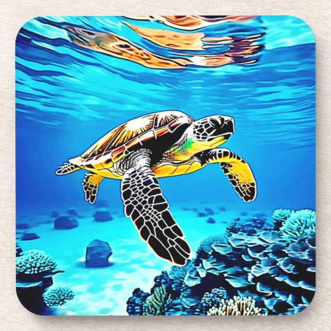 Ocean's Embrace: Sea Turtle's Journey Coaster (Front)
