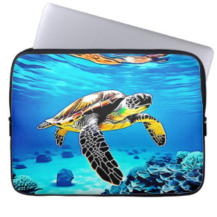 Ocean's Embrace: Sea Turtle's Journey Laptop Sleeve