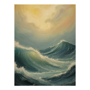 Ocean's Fury at Dawn Poster