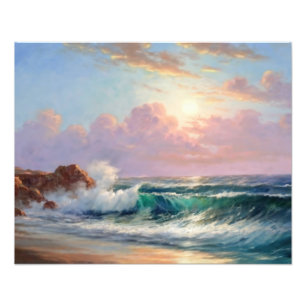 Ocean's Fury Meets Sunset's Embrace Photo Print