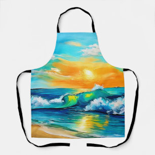 Ocean's Kiss: Sunset Waves Apron