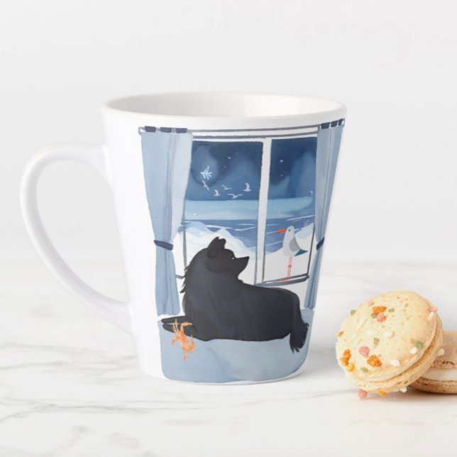 OCEANS LULLABY Lapphund  Latte Mug (Creator Uploaded)