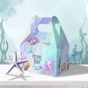 Oceans of Fun Mermaid Birthday V1 ID1142 Paper Cup Favour Box