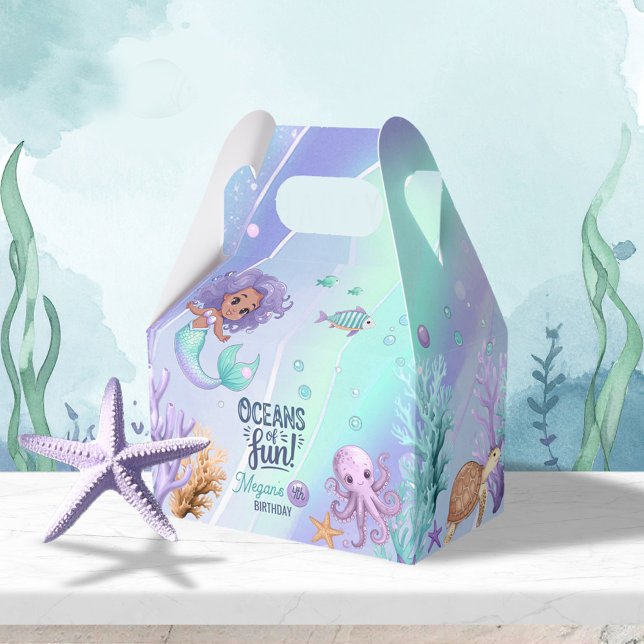 Oceans of Fun Mermaid Birthday V2 ID1142 Favour Box (Creator Uploaded)