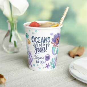 Oceans of Fun Mermaid Birthday V2 ID1142 Paper Cup