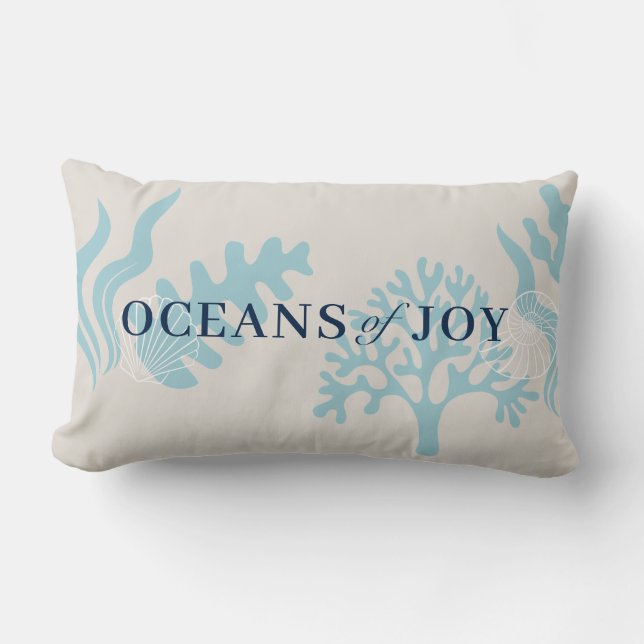 Oceans Of Joy Beach House Throw Pillow (Front)