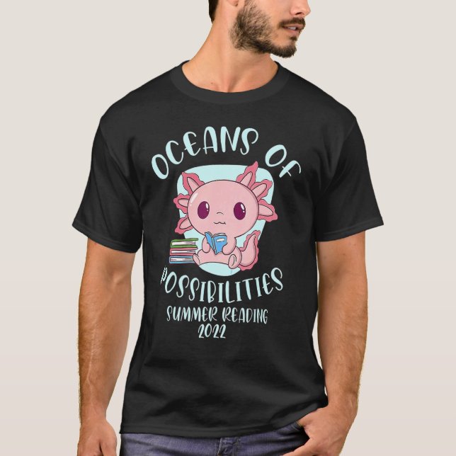 Oceans Of Possibilities Summer Reading Cute Sloth  T-Shirt (Front)