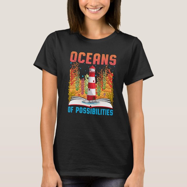 Oceans Of Possibilities Summer Reading Librarian L T-Shirt (Front)