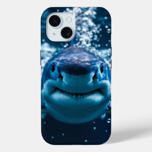 Ocean's Smile: The Great White's Greeting iPhone 15 Case