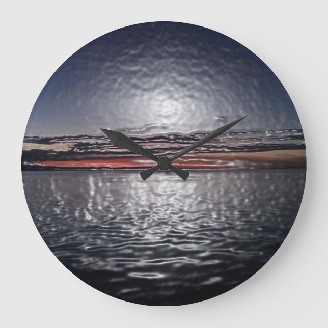 Oceans Sunset, Rippling Water Wall Clock (Front)