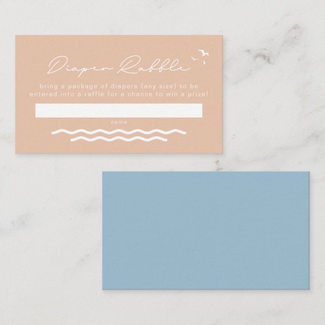 OCEANSIDE Beach Tropical Baby Diaper Raffle Card (Front/Back)