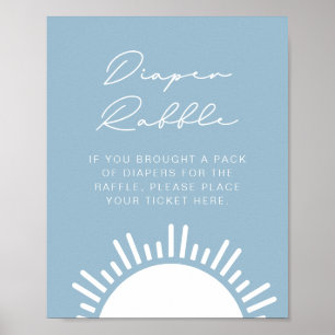 OCEANSIDE Beach Tropical Diaper Raffle Game Sign