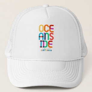 Oceanside California Mid Century, Pop Art, Trucker Hat