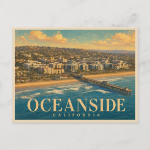 Oceanside California Vintage Travel Postcard