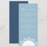 OCEANSIDE Dusty Light Blue Sun Ocean Themed Menu
