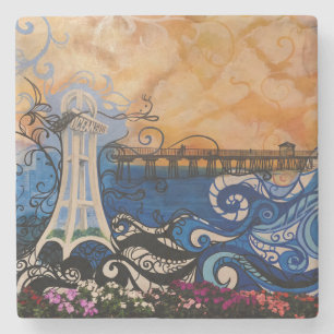 Oceanside Graffiti Stone Coaster