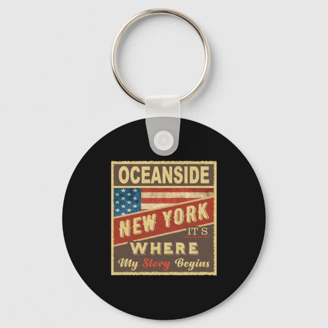 Oceanside Ny Its Where My Story Begins _1  Key Ring (Front)