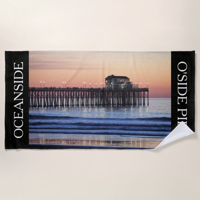 Oceanside Pier Cali Vacation  Beach Towel (Front)