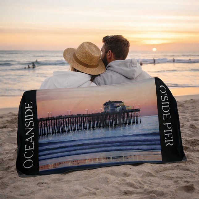 Oceanside Pier Cali Vacation  Beach Towel (Creator Uploaded)
