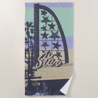 Oceanside Star Cinema Stripes Beach Towel