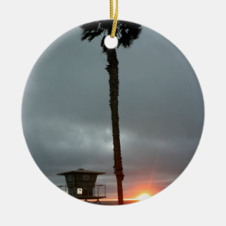 Oceanside Sunset Ceramic Tree Decoration