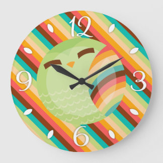 OCee Owl Stripes Clock