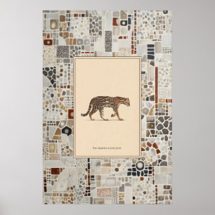 Ocelot Animal Illustration Quote Poster Patterned