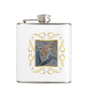 Ocelot Framed Hip Flask