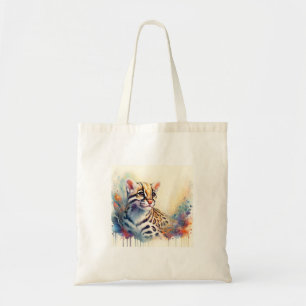 Ocelot in a Watercolor Paradise 200724AREF114 - Wa Tote Bag