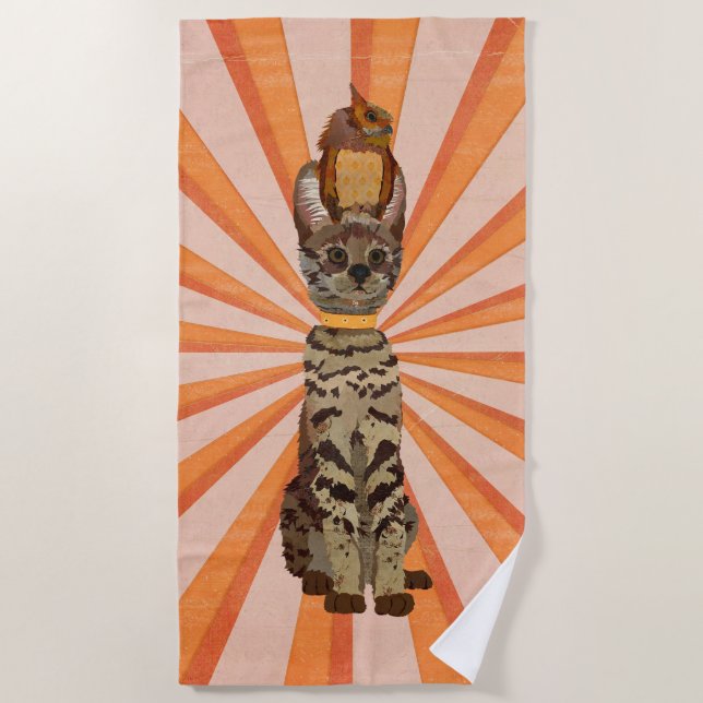 OCELOT & OWL BEACH TOWEL (Front)