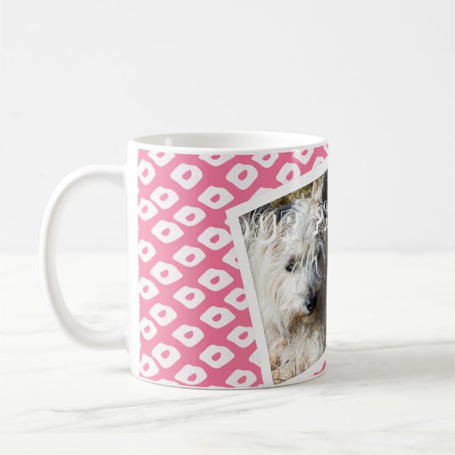 Ocelot Pattern Add Your Own Photo Mug - Pink (Left)