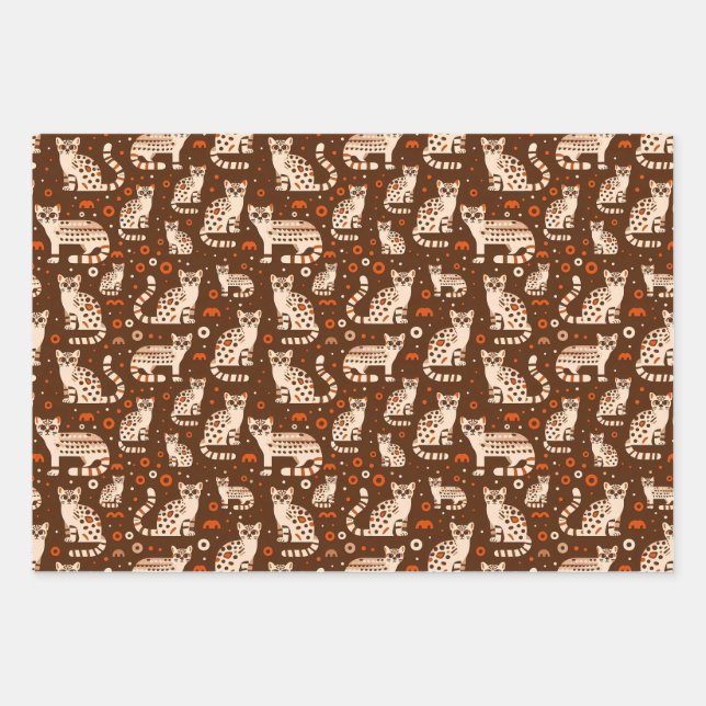 Ocelot Pattern Wrapping Paper Sheet (Front)