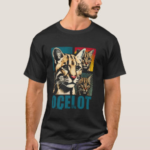 Ocelot Pop Art - Vintage Ocelot Jaguar Wild Cat Lo T-Shirt