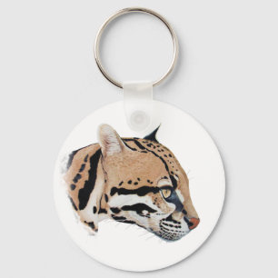 Ocelot Portrait Key Ring