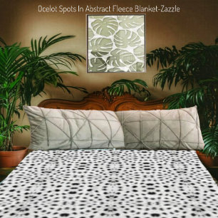 Ocelot Spots In Abstract-Fleece Blanket