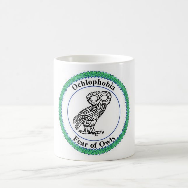 Ochlophbia: Fear of Owls Coffee Mug (Center)