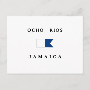 Ocho Rios Jamaica Alpha Dive Flag Postcard