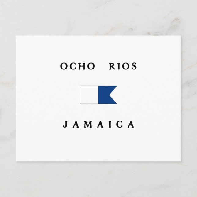 Ocho Rios Jamaica Alpha Dive Flag Postcard (Front)