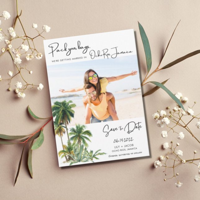 Ocho Rios, Jamaica Beach Destination Photo Wedding Save The Date (Creator Uploaded)