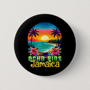 Ocho Rios Jamaica Beach Tropical Sunset Summer 6 Cm Round Badge