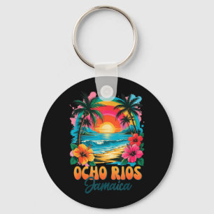Ocho Rios Jamaica Beach Tropical Sunset Summer Key Ring