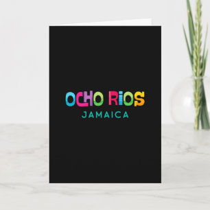 Ocho Rios Jamaica Retro Tropical Design  Card