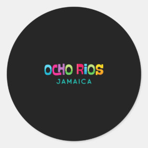 Ocho Rios Jamaica Retro Tropical Design Classic Round Sticker