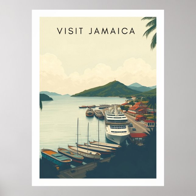 Ocho Rios, Jamaica – Vintage Travel Illustration Poster (Front)
