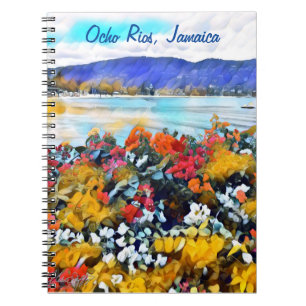 Ocho Rios Neon Pop Art Floral Notebook
