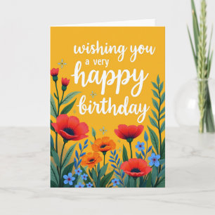 Ochre Bloom Birthday Card