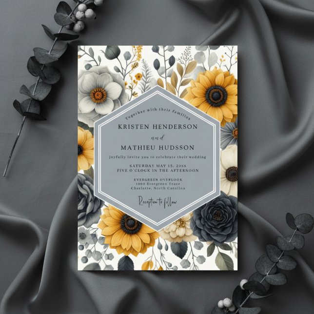 Ochre Botanical Romance Wedding Invitation (Creator Uploaded)